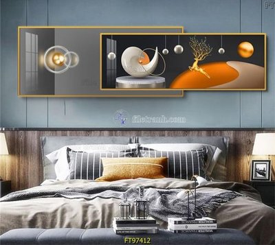 File ảnh Tranh treo tường pha lê gương FT97412 (gốc) trang trí khách sạn