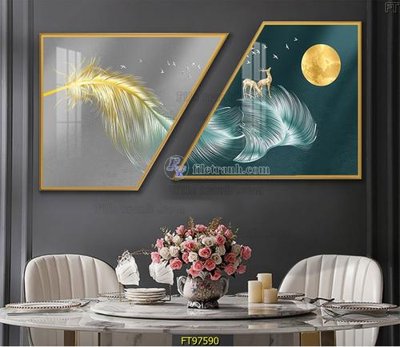 File tranh gốc PSD Tranh treo tường pha lê gương FT97590 còn nguyên layer