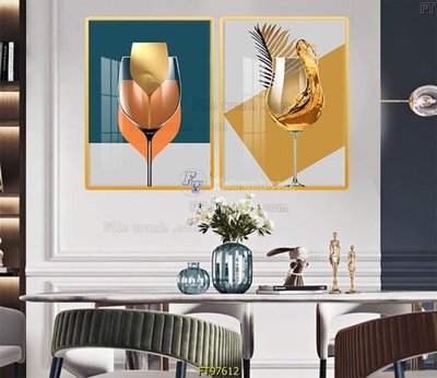 File gốc Tranh treo tường pha lê gương FT97612 (in tráng gương) hiện đại