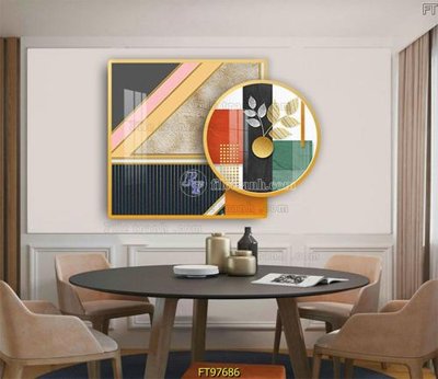 Hình ảnh file gốc in lụa Tranh treo tường pha lê gương FT97686