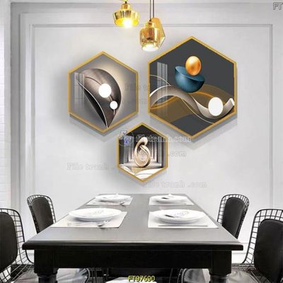 File in trần Tranh treo tường pha lê gương FT97690 (bản gốc) hoa văn