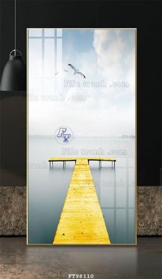 File gốc File tranh treo tường pha lê gương FT98110 (in lụa) họa tiết 3D