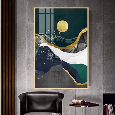 File gốc File tranh treo tường pha lê gương FT98224 (in lụa) họa tiết 3D