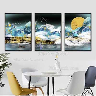 File in lụa File tranh treo tường pha lê gương FT98290 (hoa văn) File tranh treo tường pha lê gương FT98290