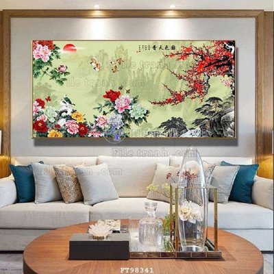 Download file gốc File tranh treo tường pha lê gương FT98341 (in lụa) tranh 3D