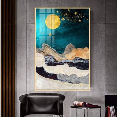 File gốc File tranh treo tường pha lê gương FT98398 (in mica) cắt laser