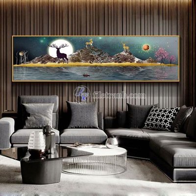 File in lụa File tranh treo tường pha lê gương FT98517 (phong cảnh) File tranh treo tường pha lê gương FT98517