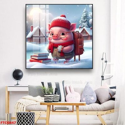 File tranh gốc in trần nhà Tranh 12 con giáp FTCG647 3D