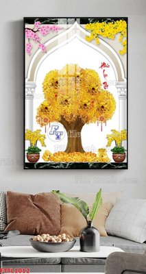 File PSD File tranh chậu mai bonsai FTTL1012 (bản gốc) cho nhà in