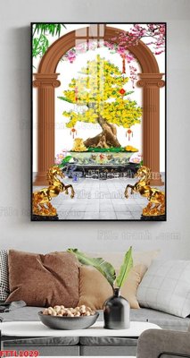 Tải file File tranh chậu mai bonsai FTTL1029 (ảnh gốc) in gạch men