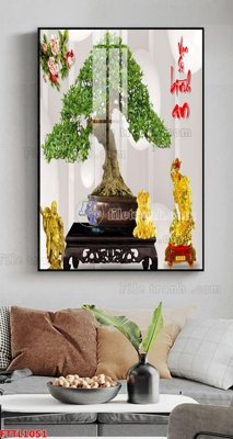 Mua file tranh gốc File tranh chậu mai bonsai FTTL1051 tại Filetranh.com