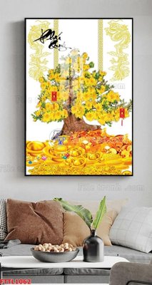 File gốc in mica File tranh chậu mai bonsai FTTL1062 chất lượng