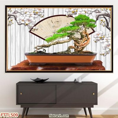 Tải file File tranh chậu mai bonsai FTTL509 (gốc) in ấn chất lượng