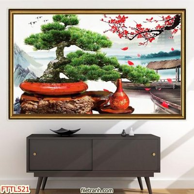 Mua file gốc File tranh chậu mai bonsai FTTL521 (PSD) tại Filetranh.com