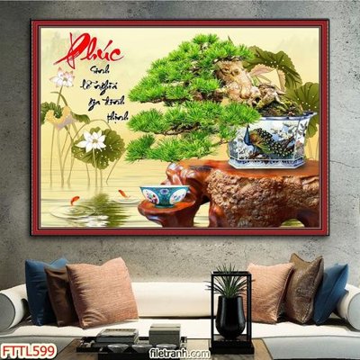 File gốc File tranh chậu mai bonsai FTTL599 (ảnh chi tiết) để in lụa