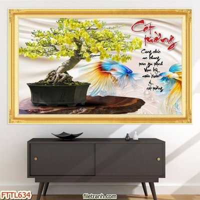 Tải file File tranh chậu mai bonsai FTTL634 (gốc) làm file in ấn