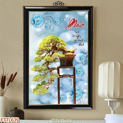 Tải file File tranh chậu mai bonsai FTTL639 (gốc) chủ đề hoa sen