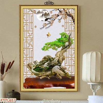 Tải file File tranh chậu mai bonsai FTTL657 (gốc) in trên mọi chất liệu