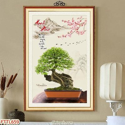 File tranh quảng cáo File tranh chậu mai bonsai FTTL659 (download file gốc)