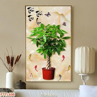 File gốc File tranh chậu mai bonsai FTTL698 (AI/EPS) cho in ấn
