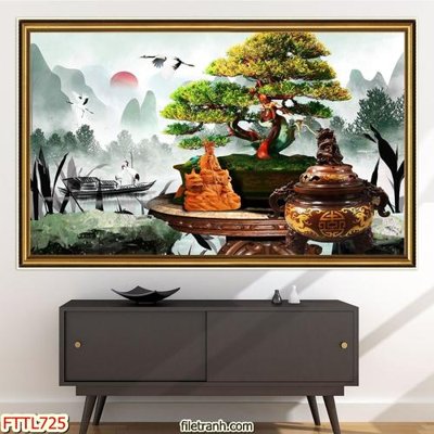 File tranh File tranh chậu mai bonsai FTTL725 (ảnh gốc) cho in ấn kỹ thuật số