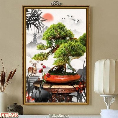 Tải file File tranh chậu mai bonsai FTTL726 (gốc) làm tranh trang trí