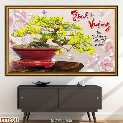 Download file gốc File tranh chậu mai bonsai FTTL741 (in mica) 3D