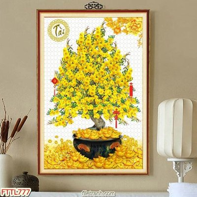 Tải file File tranh chậu mai bonsai FTTL777 (gốc) làm file quảng cáo