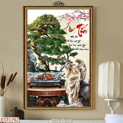 File gốc File tranh chậu mai bonsai FTTL792 (cho in 3D) độc đáo