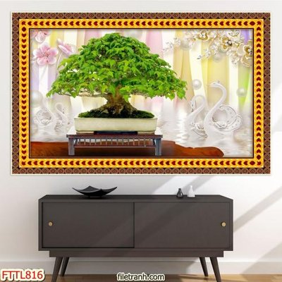Tải file File tranh chậu mai bonsai FTTL816 (gốc) làm tranh trang trí