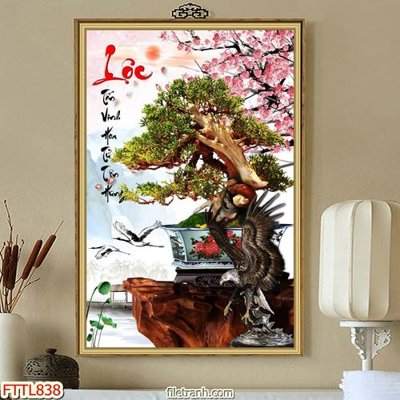 Download file File tranh chậu mai bonsai FTTL838 (gốc) in mica bàn thờ