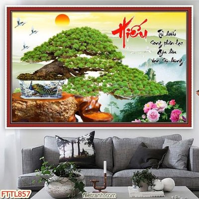 File gốc File tranh chậu mai bonsai FTTL857 (phiên bản chuẩn) để in ấn