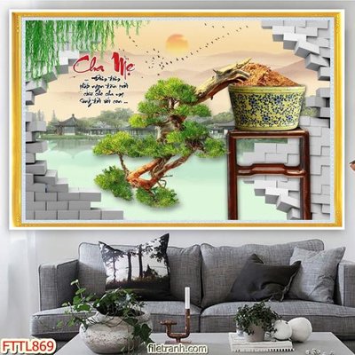 Tải file File tranh chậu mai bonsai FTTL869 (gốc) để in ấn ngay