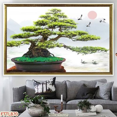 Tải về hình ảnh gốc File tranh chậu mai bonsai FTTL870 sắc nét