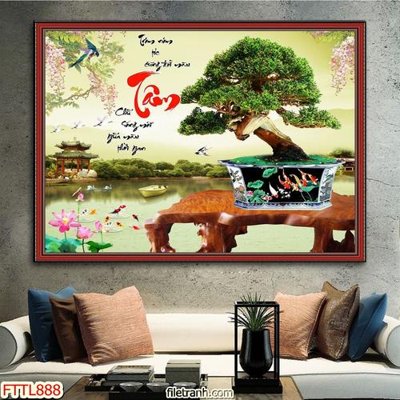 File in trần File tranh chậu mai bonsai FTTL888 (file gốc) chủ đề vũ trụ