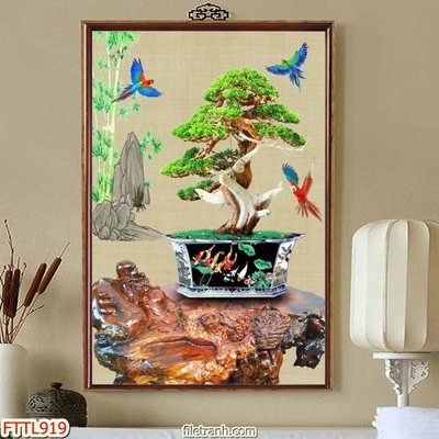 File in ấn File tranh chậu mai bonsai FTTL919 (bản gốc) từ file gốc