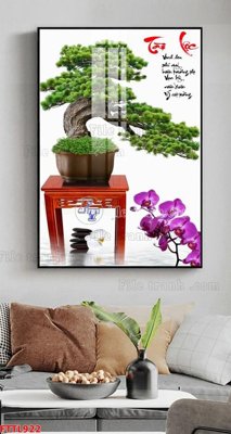 Hình ảnh file gốc File tranh chậu mai bonsai FTTL922 (chất lượng cao)