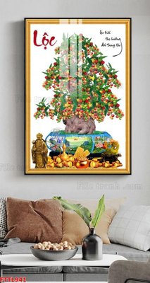 File in trần File tranh chậu mai bonsai FTTL941 (bản gốc) đại dương