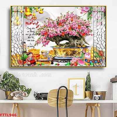 File ảnh File tranh chậu mai bonsai FTTL946 (gốc) in decal dán tường