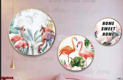 File gốc File gốc in bộ tranh decor treo tráng gương canvas GB15012 (cho in ấn) độc quyền