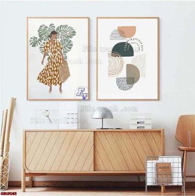 Tải về hình ảnh gốc File gốc in bộ tranh decor treo tráng gương canvas GB15083 sắc nét