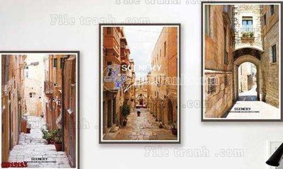 File gốc File gốc in bộ tranh decor treo tráng gương canvas GB15123 (in lụa) họa tiết 3D