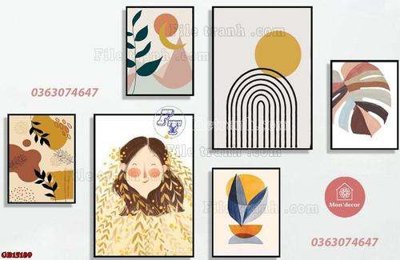 File gốc File gốc in bộ tranh decor treo tráng gương canvas GB15189 (thiết kế) độc quyền