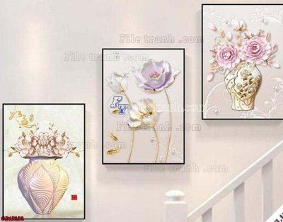 File tranh File gốc in bộ tranh decor treo tráng gương canvas GB15232 (ảnh gốc) độ nét vượt trội