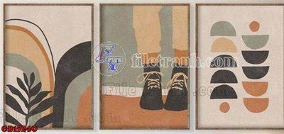 File tranh File gốc in bộ tranh decor treo tráng gương canvas GB15240 (gốc) chủ đề trẻ em
