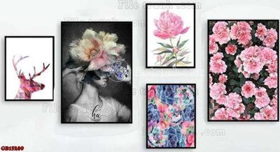 File gốc File gốc in bộ tranh decor treo tráng gương canvas GB15289 (dành cho trang trí nội thất)