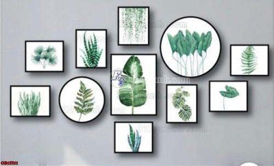 File gốc File gốc in bộ tranh decor treo tráng gương canvas GB15311 (in lụa) họa tiết 3D