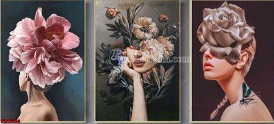 File tranh gốc File gốc in bộ tranh decor treo tráng gương canvas GB15422 (bản đẹp) độc quyền