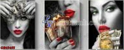 File in mica File gốc in bộ tranh decor treo tráng gương canvas GB15455 (bản gốc) làm vách ngăn