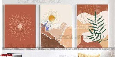 File tranh PSD File gốc in bộ tranh decor treo tráng gương canvas GB15505 chất lượng cao